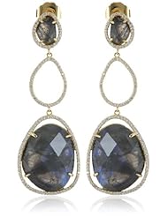 Marcia Moran "Russet" Long Multiple Organic Shape Cubic-Zirconia Drop Earrings