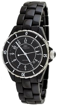 Oniss #ON8046-L Women's Midsized Black Sports Ceramic Watch