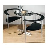 Love Table And 2 Chairs Contemporary Black Dining Set