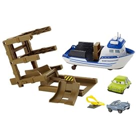  Cars 2 Action Agents Crabby Boat Vehicle Playset with 2 Character Cars