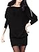 Allegra K Ladies Batwing Zip Neck Casual One Piece Short Tee Dress