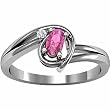 14K White Gold Pink Tourmaline and Diamond Ring