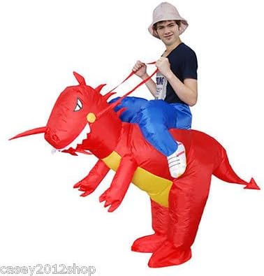 Riding a Dragon red Inflatable suit Halloween Party Costume for adult