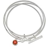 Junior Nation Triple NASCAR Bangle Bracelet Set w/ Orange Crystal
