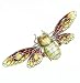 Gorgeous sterling silver plique a jour enamel bee pin or brooch with citrine and diamond accents with presentation box