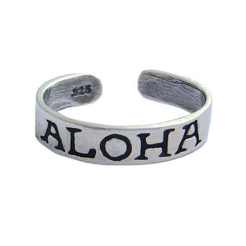 Aloha Sterling Silver Hawaiian Toe Ring From Hawaii