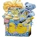 Sweet Baby Rubber Ducky Bath Time & Teddy Bear Baby Gift Basket - BABY GIRL PINK (Boy Pictured)
