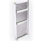(MC 40/150) Curved White Heated Towel Ladder Rail 445mm x 1476mm