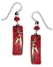 Adajio By Sienna Sky Red Silver-tone Column Overlay Earrings 7297