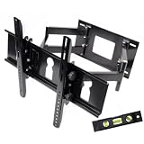 GSI High Grade Sturdy Steel Articulating Full-Motion Dual Arm Wall TV Mount with Tilt and Swivel Functions - for Plasma/LCD/LED/TV/DVD/Combo/Blu-Ray Flat-Panel Monitors/Screens/Displays, Mounting Brackets Fits 32-Inch to 55-Inch Screens