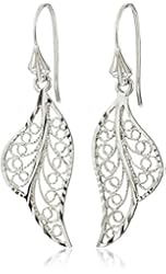14k Gold Polished Filigree Drop Earrings