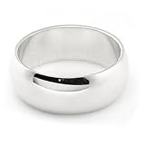 14K White Gold Wedding Bands 7mm half round