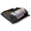 Voll - Leder Kellnerb�rse mit gro�em Voll-Leder Hartgeldfach + 5 gro�e Geldscheinf�cher + gro�es Rei�verschlussfach f�r 100,- und 200,- Euro Scheine mit eingebauten 3 Kreditkartenf�cher + gro�es Einsteckfach auf der R�ckseite + �se f�r eine Kette (Farbe: Schwarz / Weiches B�ffelleder)