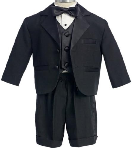 Fouger 149 5-piece Kids Tuxedo Set with Shirt, Vest, and Tie