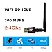 UYIKOO ® 300Mbps USB Wifi Dongle 2.4Ghz and 802.11N/G/B Wireless Network Adapter Band Antenna for Desktop PC Laptop,Support Windows XP,Win Vista,Win 7,Win 8.1,Mac OS X 10.6-10.11