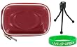 Hard Shell Carrying Case (Candy Red) and Spider Tripod for Casio Exilim EX-S7 Digital Camera Purple
