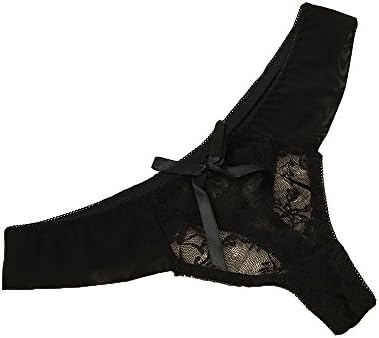 Vip Beauty Shop Women's Sexy Lace G-string Bowtie Thong Panty (black)