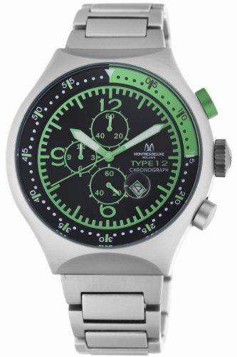 Montres De Luxe Men's 50 MM TP GREEN 50-mm Aluminum Chronograph Watch