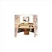 Kathy Ireland Home by Martin Furniture Waterfall Corner Wood Desk in Medium Oak