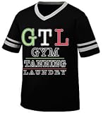 GTL Gym Tanning Laundry Mens Ringer T-shirt, Funny Trendy Hot G.T.L. V-neck Shirt