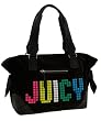 Juicy Couture Studs Block Splendor Velour Shopper Bag Tote Black