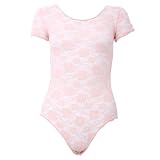 Womens Floral Lace Bodysuit All In One Nude Pink Tee Cap Sleeve Ladies Leotard Top Sizes 8-14