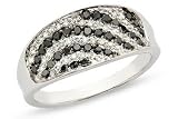 1/2 Carat Black & White Diamond 10K White Gold Ring