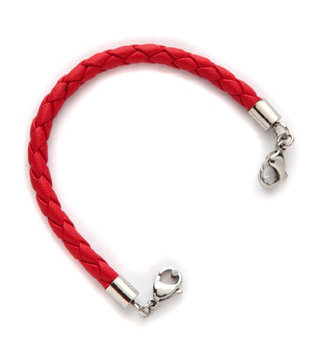 Medical Alert ID Red Leather Bolo Replacement Bracelet