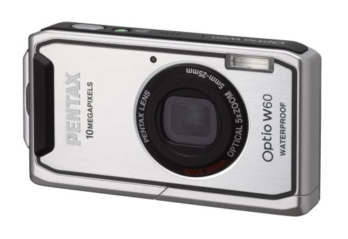 Pentax Optio W60 Waterproof 10MP Digital Camera with 5x Wide Angle Optical Zoom (Silver)