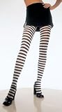 Black and Red Striped Tights - Plus Size