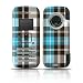 Turquoise Plaid Design Protective Skin Decal Cover for LG enV VX9900 Cell Phone