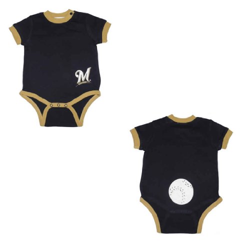 MLB Milwaukee Brewers Baby / Infant One-Piece Bodysuit / Romper / Onesie - Blue (Size: 3/6)