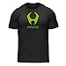 stacked tri-blend crew - vintage black/neon green - MD