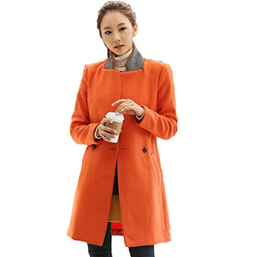 レディース ウールコート ロング丈ジャケット  襟付き 暖か 可愛いスカーフ付き ST082