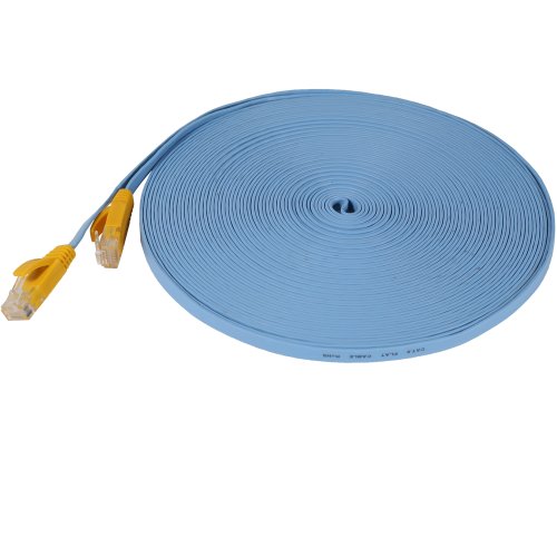 Fosmon Cat6 Flat Snagless Network Ethernet Patch Cable (50 Feet, Sky Blue)