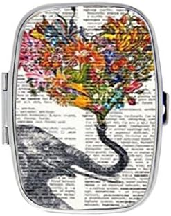 Cool Fashion Elephant Custom Fashion Style Stainless Steel Rectangle Pill Box Pill Case Vitamins Organizer or Jewelry Box,Coin Purse