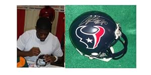 Andre Johnson Signed Houston Texans Mini Helmet With Picture