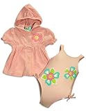 Baby Buns – Girls One Piece Swimsuit And Coverup, Pink (Size 4)