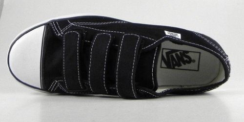 black and white velcro vans