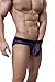 Barsty Men's Sexy Buttocks Thong Hollow-Out Thong Elastic Smooth Bikini Topt XL BlueXL/US L