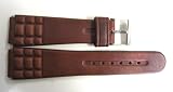20mm Brown Embossed Oiled Leather Watch Band