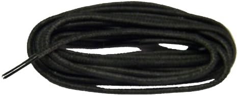 96 Inch Black Heavy Waxed Rugged Boot Laces Shoelaces - 2 Pair Pack
