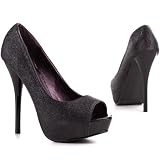 Produkt-Bild: Damen Schuhe, PUMPS, STILETTO PEEP TOE PLATEAU, 7088-P, Synthetik