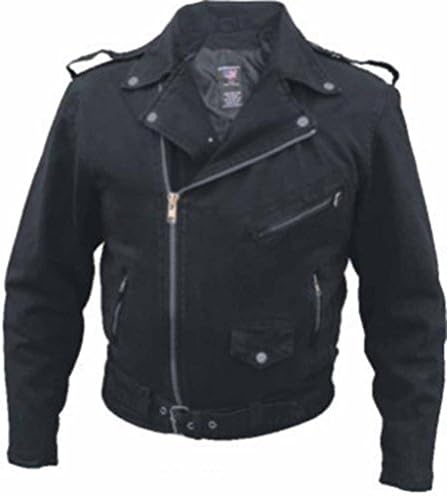 Allstate LeatherMen's Basic Black or Blue Denim Motorcycle Jacket 14 oz