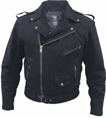 Allstate LeatherMen's Basic Black or Blue Denim Motorcycle Jacket 14 oz