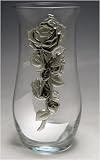 Crystal &Sterling Silver Flower and Bud Vase Rose Design