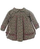 : Room Seven Tan Cord L/S Dress w/ Ruffles & Pink/Multi Stripe Tight Set