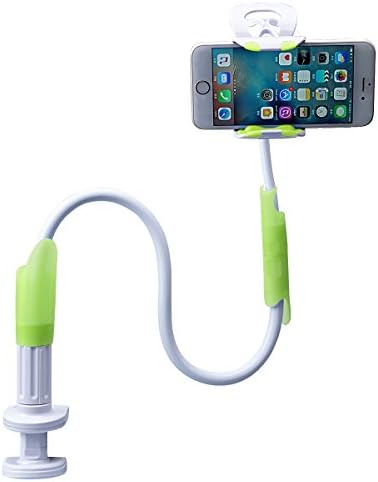 Gooseneck iPhone Holder, LEYOSOV Cellphone Clip Stand, Bolt Clamp with Bracket for Android or Apple 3.5-6.3 Inch Devices, 360 Degree Rotating, 37 Inches Overall Length (Purple)