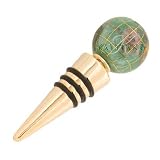 Gemstone Globe Gold Wine Bottle Stopper - Peridot Green