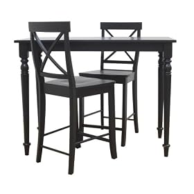 Carolina Classic Antique Black three piece Essex Pub Bar Set with two English Pine Essex Counter... by Carolina Classic